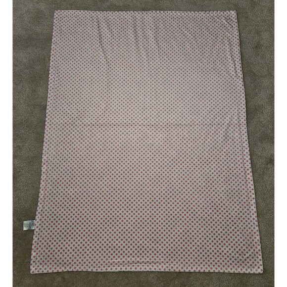 Disney Baby Minnie Mouse Reversible Blanket Gray White Pink Polka Dots Bow Hand - Picture 7 of 7